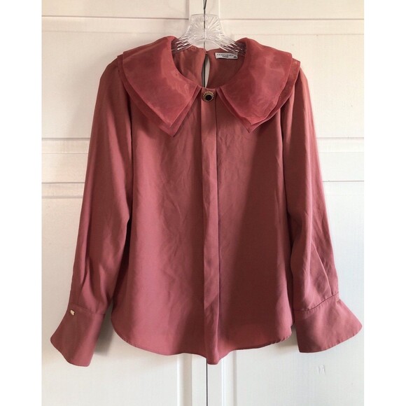 Tops - Coral Red Chiffon Blouse